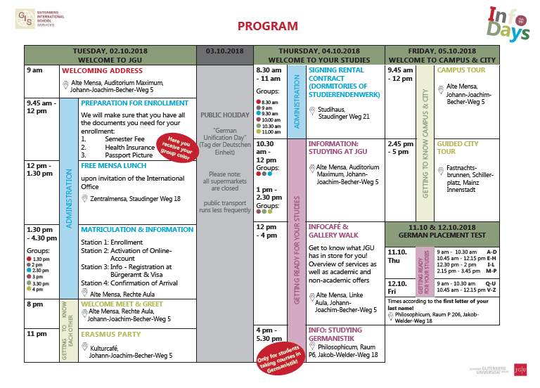 InfoDays Programme